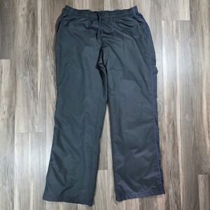 Reebok Mens Small TrackPants Gray Purple Side Stripe Mesh Lined Athletic Joggers